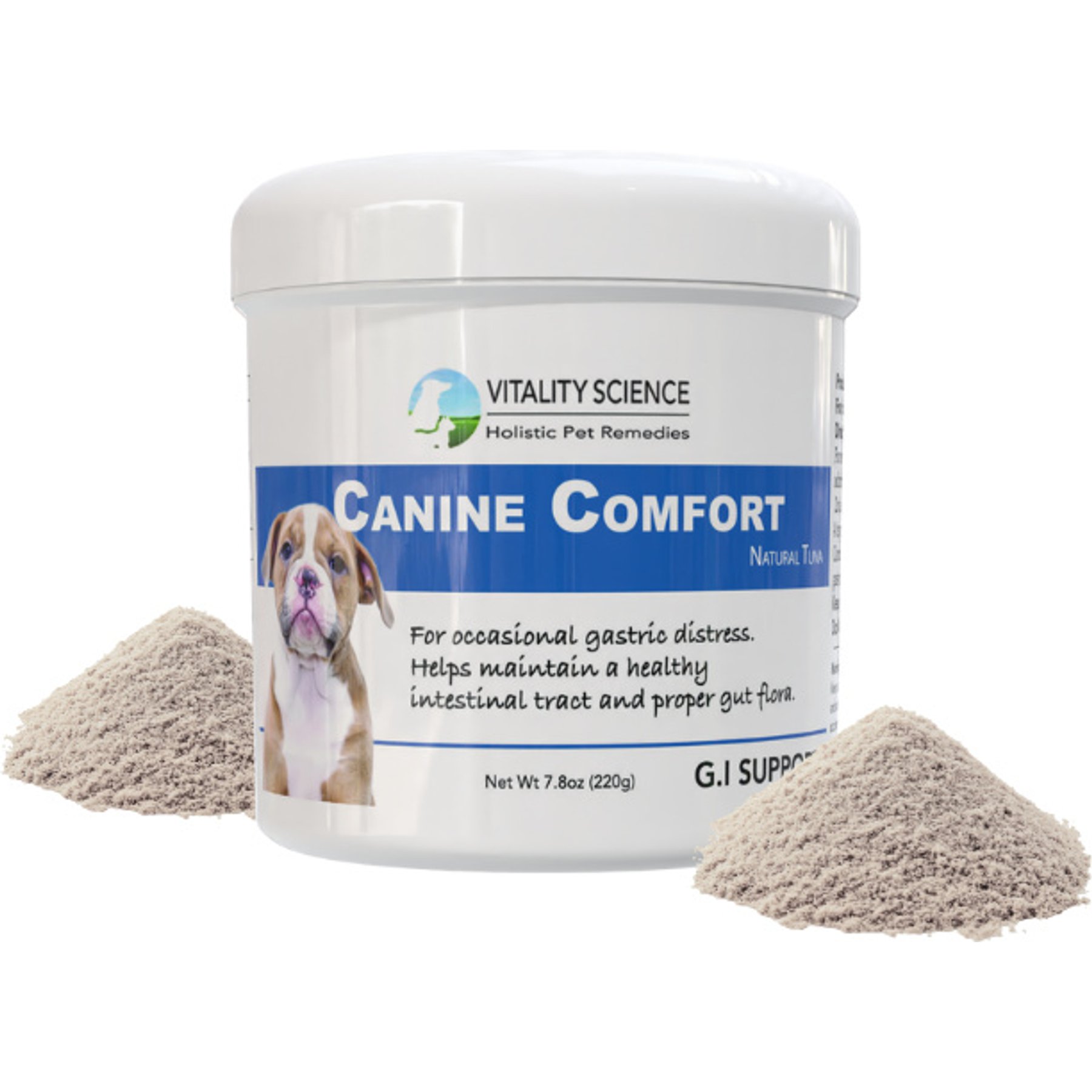Vitality Science Canine Comfort Tuna Formula Digestive Aid Powder Supplement for Dogs, 220-gr