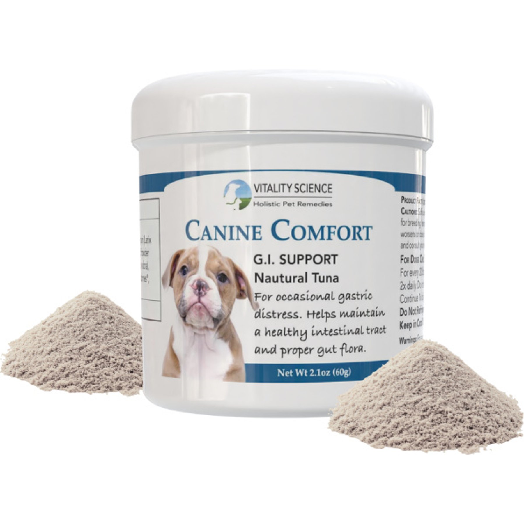 Vitality Science Canine Comfort Tuna Formula Digestive Aid Powder Supplement for Dogs, 60-gr