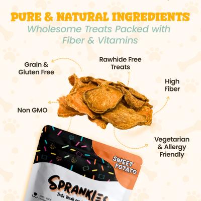 Show full view: Sprankles Sweet Potato Grain-Free Dehydrated Dog Treats, 8-oz bag slide 3 of 8