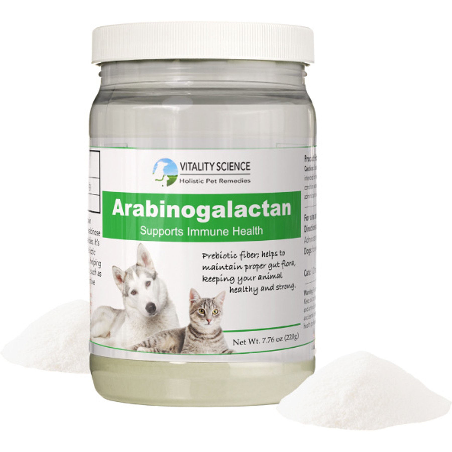 Vitality Science Arabinogalactan Immune Support Powder Supplement for Dogs & Cats, 220-gr