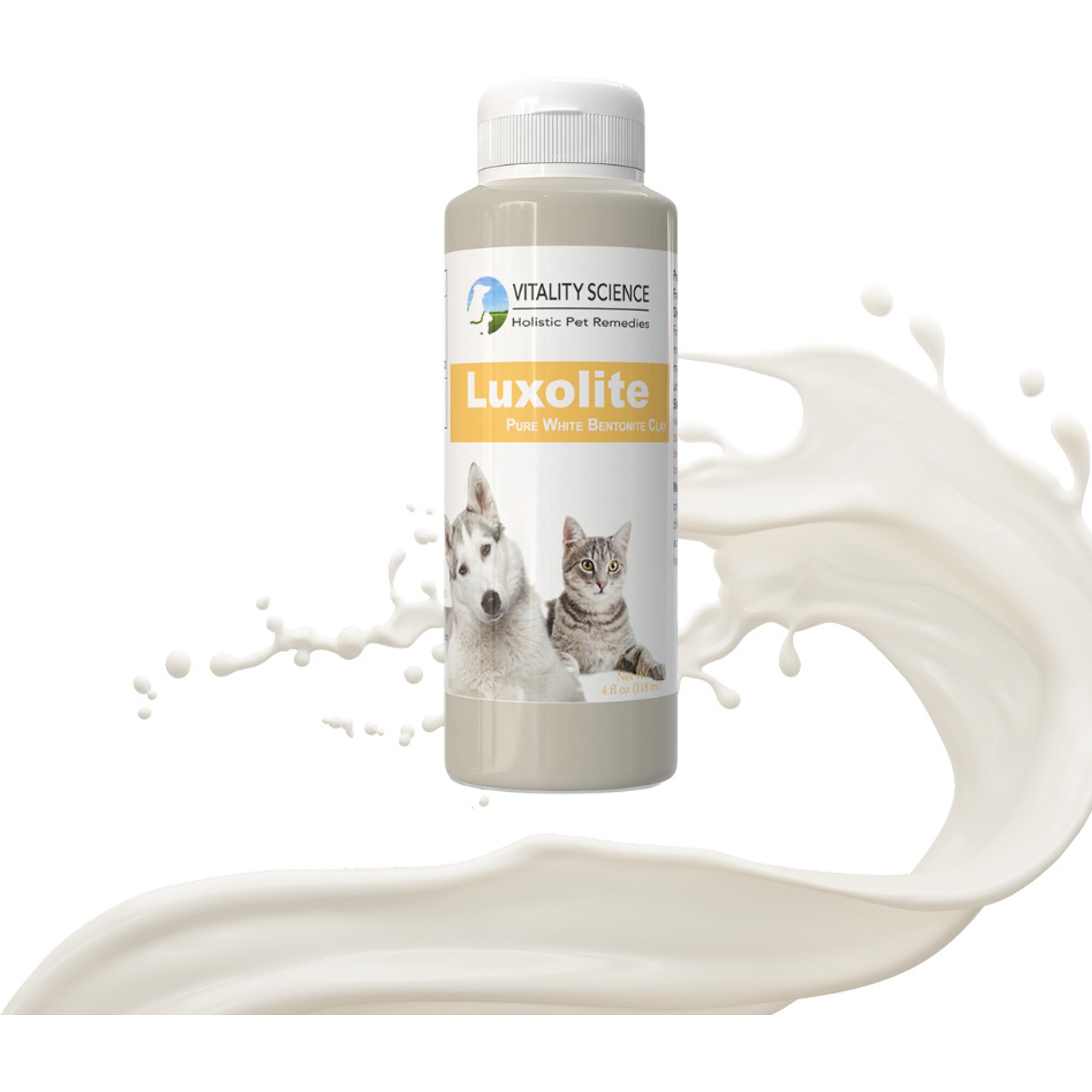 Vitality Science Luxolite Bentonite Clay Digestive Support Liquid Supplement for Dogs & Cats, 4-fl oz