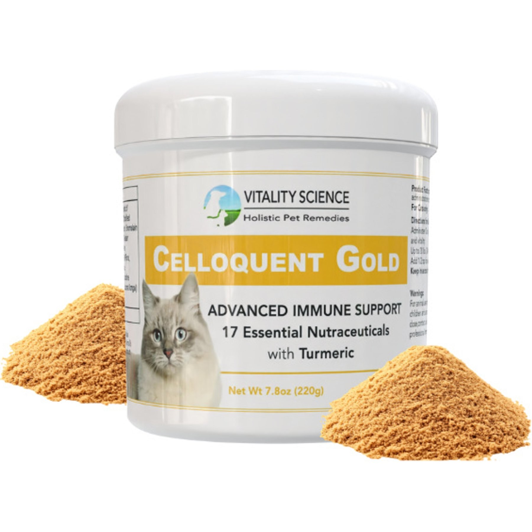 Vitality Science Celloquent Gold Multi-Nutrient Immune Support Powder Supplement for Cats, 220-gr