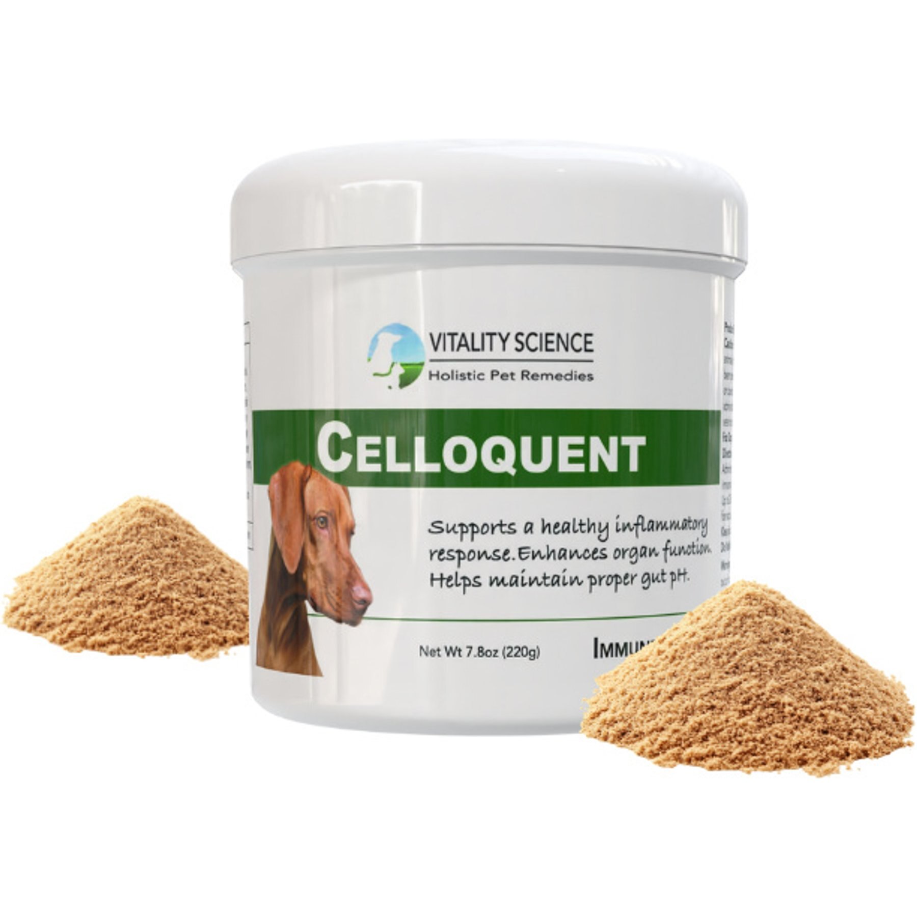 Vitality Science Celloquent Multi-Nutrient Immune Support Powder Supplement for Dogs, 220-gr