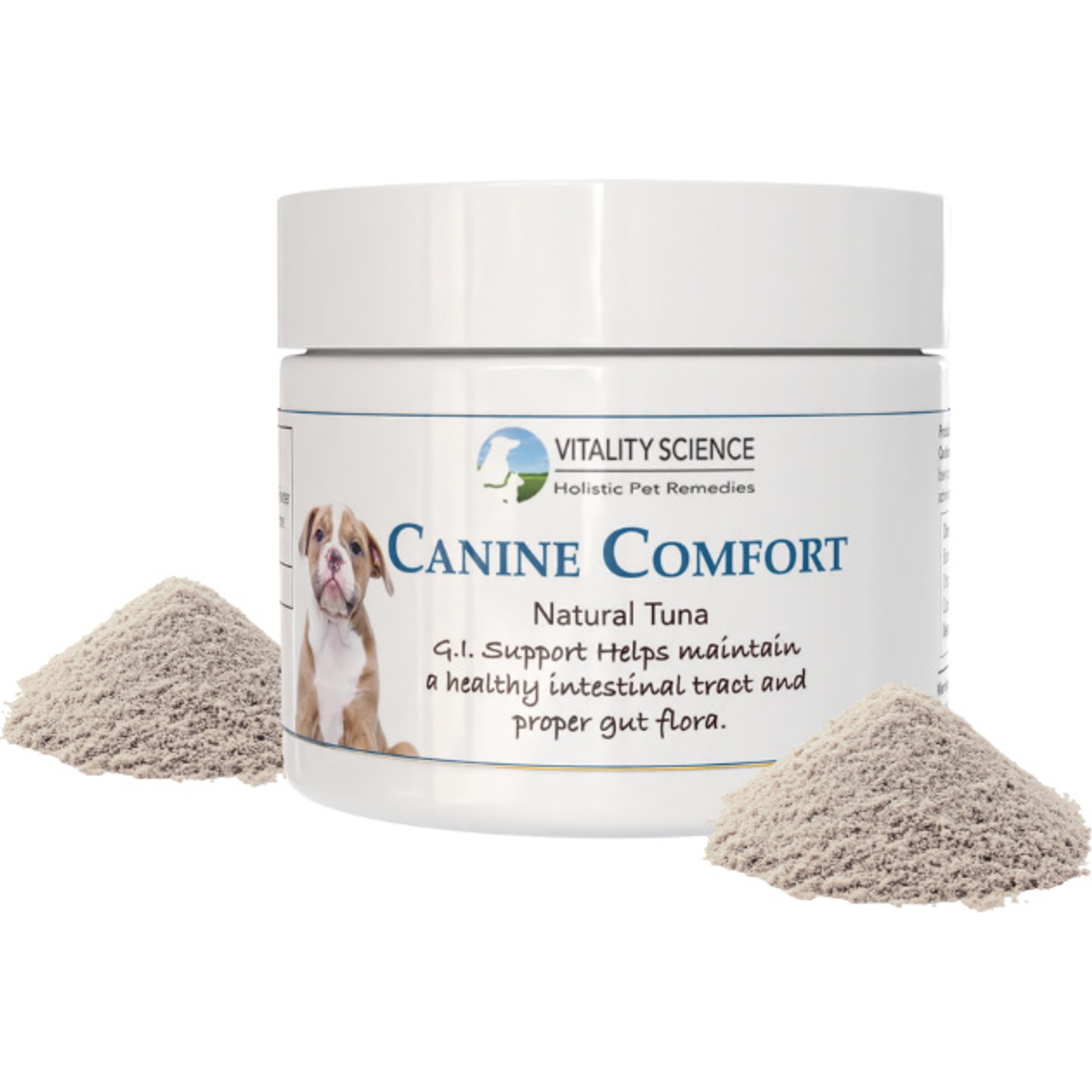 Vitality Science Canine Comfort Tuna Formula Digestive Aid Powder Supplement for Dogs, 98-gr