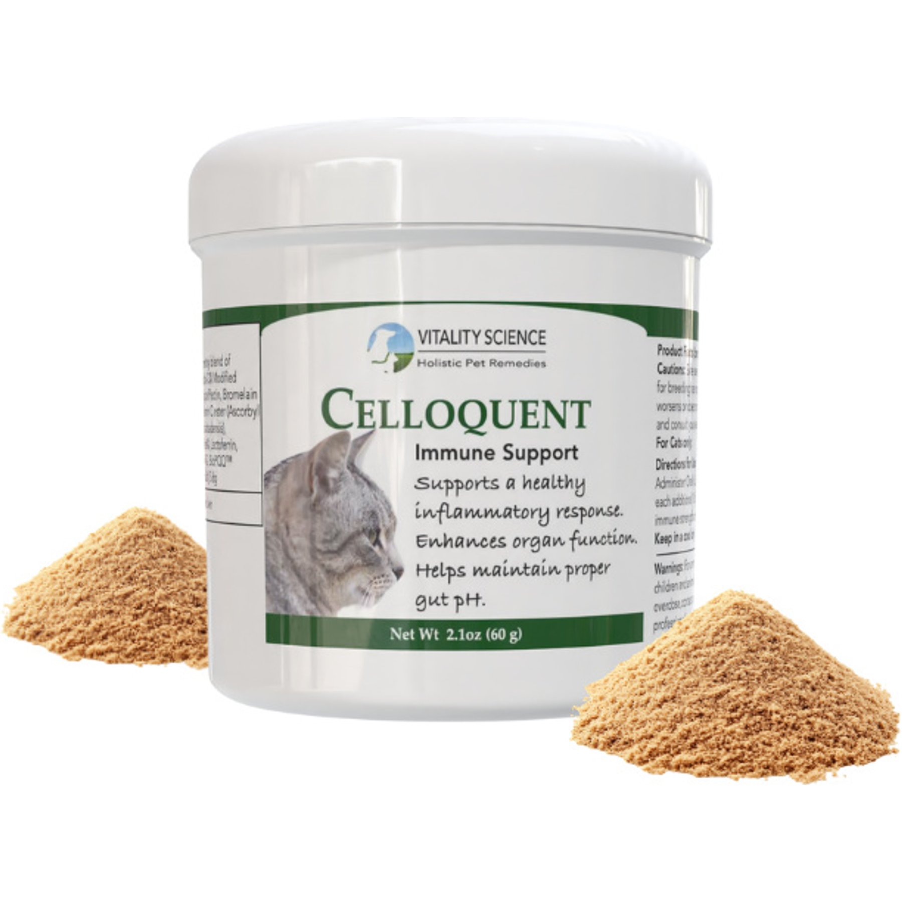 Vitality Science Celloquent Multi-Nutrient Immune Support Powder Supplement for Cats, 60-gr