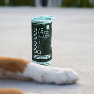 Show full view: GOO-EEZ Calming Eco-Friendly Dog Poop Bags with Disposable Dispenser, Minted Pine, 70 count slide 3 of 4
