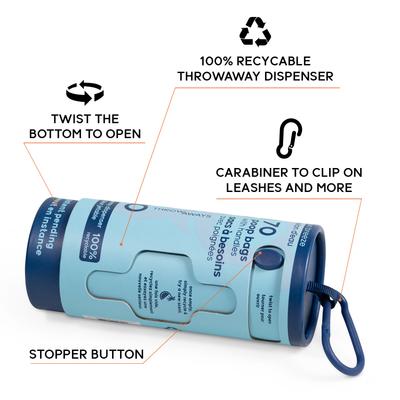 Show full view: GOO-EEZ Calming Eco-Friendly Dog Poop Bags with Disposable Dispenser, Watermelon Breeze, 70 count slide 2 of 4