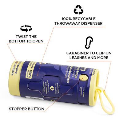 Show full view: GOO-EEZ Calming Eco-Friendly Dog Poop Bags with Disposable Dispenser, Lavender Chamomile, 70 count slide 2 of 4