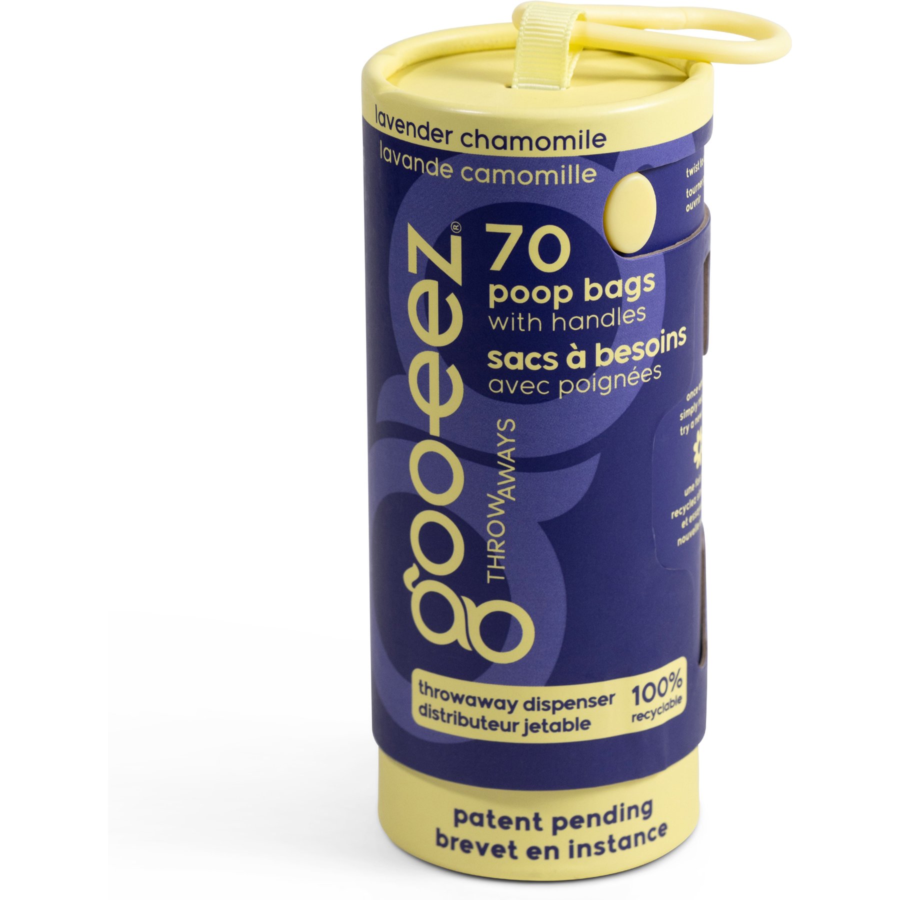 GOO-EEZ Calming Eco-Friendly Dog Poop Bags with Disposable Dispenser, Lavender Chamomile, 70 count
