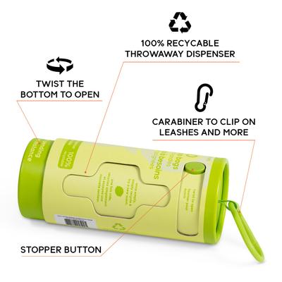 Show full view: GOO-EEZ Fresh Eco-Friendly Dog Poop Bags with Disposable Dispenser, Citrus Burst, 70 count slide 2 of 4