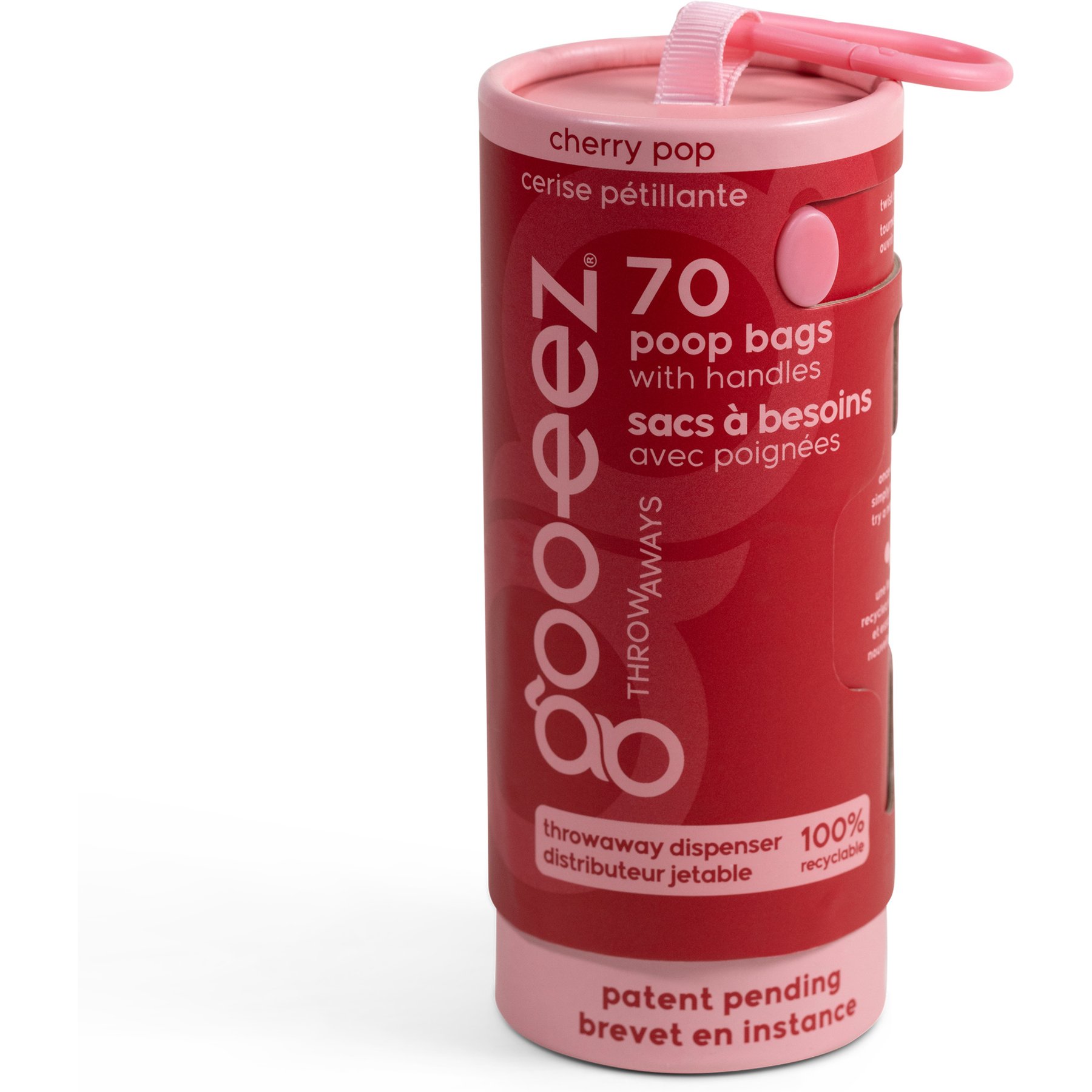 GOO-EEZ Fresh Eco-Friendly Dog Poop Bags with Disposable Dispenser, Cherry Pop, 70 count