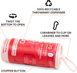 GOO-EEZ Fresh Eco-Friendly Dog Poop Bags with Disposable Dispenser, Strawberry Swirl, 70 count slide 2 of 3