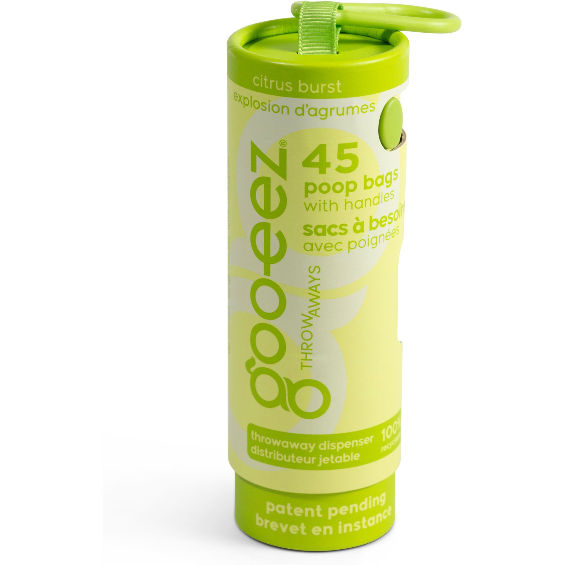 GOO-EEZ Fresh Eco-Friendly Dog Poop Bags with Disposable Dispenser, Citrus Burst, 45 count