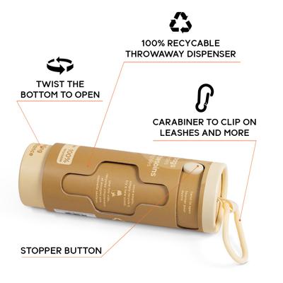 Show full view: GOO-EEZ Compact Eco-Friendly Dog Poop Bags with Disposable Dispenser, Moka Latte, 45 count slide 3 of 6