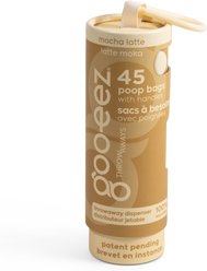 GOO-EEZ Compact Eco-Friendly Dog Poop Bags with Disposable Dispenser, Moka Latte, 45 count