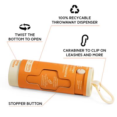 Show full view: GOO-EEZ Compact Eco-Friendly Dog Poop Bags with Disposable Dispenser, Tangy Tangerine, 45 count slide 3 of 5