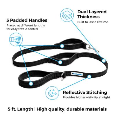 Show full view: Shed Defender Three Padded Handle Nylon Reflective Dog Leash, 5-ft, Camo slide 3 of 8