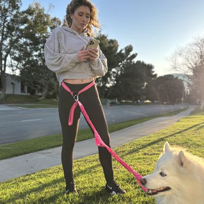Show full view: Shed Defender Attaches to any Leash Hands-Free Dog Leash Belt, Pink slide 8 of 11