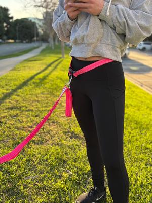 Show full view: Shed Defender Attaches to any Leash Hands-Free Dog Leash Belt, Pink slide 9 of 11