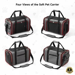 EliteField Soft-Sided Airline-Approved Dog & Cat Carrier Bag, Gray, 20-in slide 2 of 6