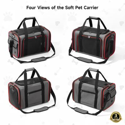 Show full view: EliteField Soft-Sided Airline-Approved Dog & Cat Carrier Bag, Gray, 20-in slide 4 of 6