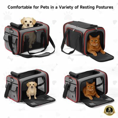 Show full view: EliteField Soft-Sided Airline-Approved Dog & Cat Carrier Bag, Gray, 20-in slide 2 of 6