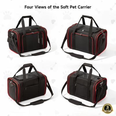 Show full view: EliteField Soft-Sided Airline-Approved Dog & Cat Carrier Bag, Black, 20-in slide 4 of 6