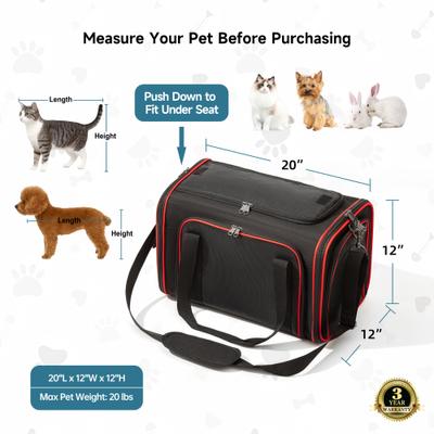 Show full view: EliteField Soft-Sided Airline-Approved Dog & Cat Carrier Bag, Black, 20-in slide 6 of 6