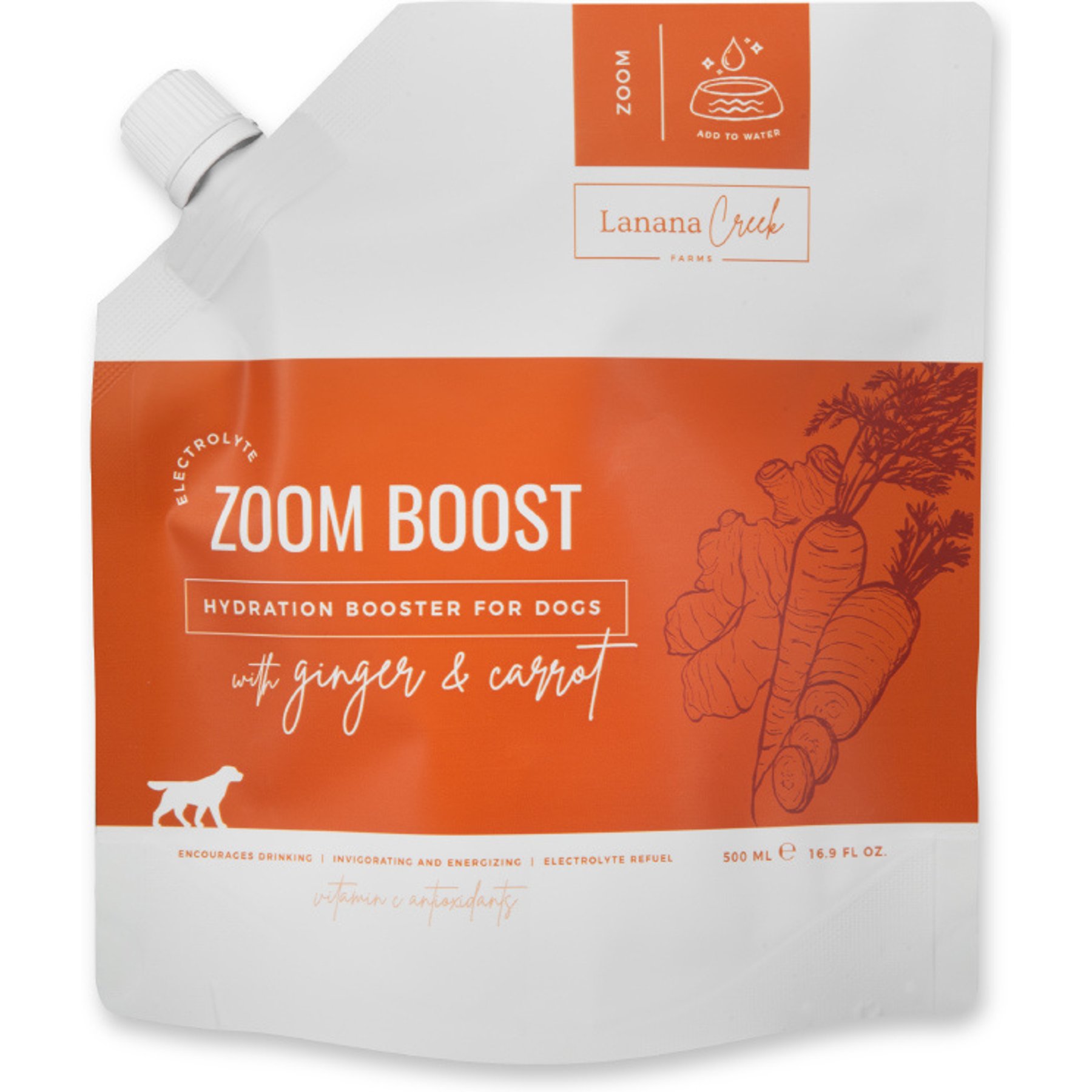 Lanana Creek Farms Zoom Boost Electrolyte Hydration Support Liquid Dog Supplement Refill, 500-mL
