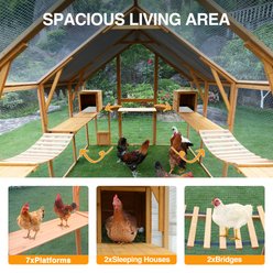 MeWang Outdoor 110-in Cat House Enclosure with Platform & Upgraded Waterproof Cover, Yellow, Large slide 2 of 5