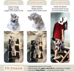 MeWang Wooden Portable Foldable 4 Level Dog Ramp for Beds & Cars, Black, Small slide 2 of 8