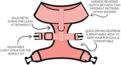 Sassy Woof Dolce Rose Dog Harness & Leash, Medium: 18 to 25-in chest slide 2 of 8