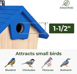 Kingsyard Hanging Outdoor Wood Bird House, Blue slide 2 of 6