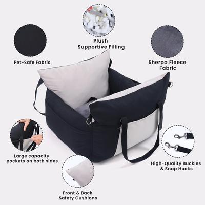 Show full view: LFC PETS Dog Car Booster Seat, Black slide 4 of 8