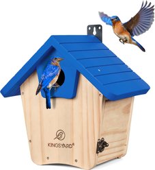 Kingsyard Hanging Outdoor Wood Bird House, Blue