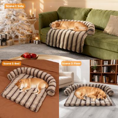 Show full view: LFC PETS Sofa Bolster Dog & Cat Couch Cover, Brown, Large slide 4 of 7