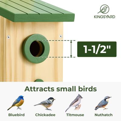 Show full view: Kingsyard Classic Bird House with Predator Guard, Green slide 3 of 8