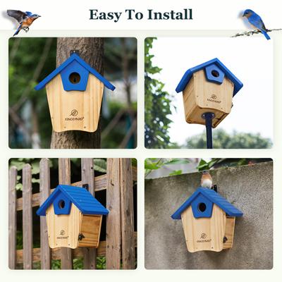 Show full view: Kingsyard Hanging Outdoor Wood Bird House, Blue slide 4 of 7