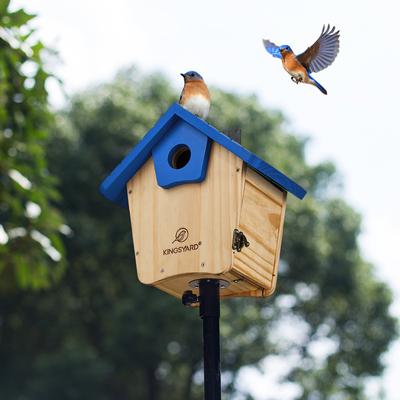 Show full view: Kingsyard Hanging Outdoor Wood Bird House, Blue slide 5 of 7