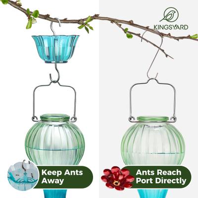 Show full view: Kingsyard Glass Hummingbird Soda Bottle Feeder, Green & Blue, 24-oz slide 6 of 7