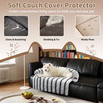 Show full view: LFC PETS Sofa Bolster Dog & Cat Couch Cover, Grey, X-Large slide 4 of 7