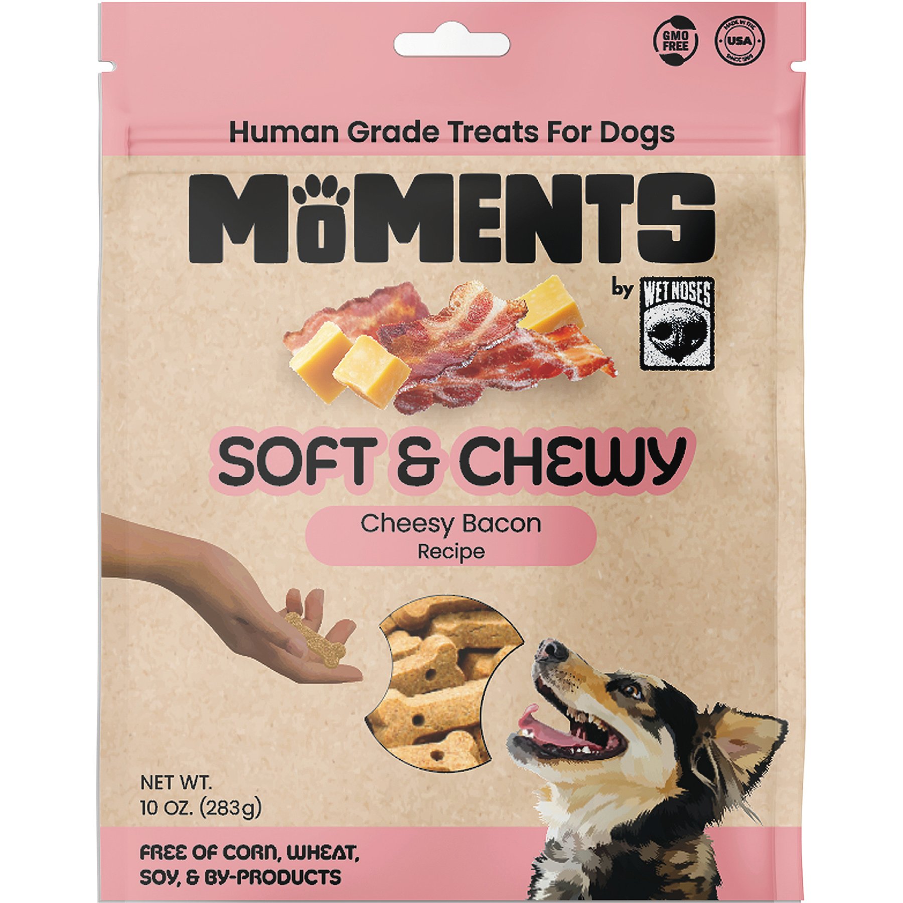 Wet Noses Moments Cheesy Bacon Soft & Chewy Dog Treats, 10-oz bag