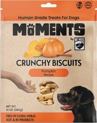Wet Noses Moments Pumpkin Crunchy Biscuits Dog Treats, 10-oz bag