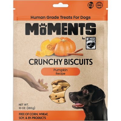 Wet Noses Wet Noses Moments Pumpkin Crunchy Biscuits Dog Treats, 10-oz bag