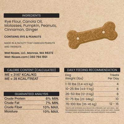 Show full view: Wet Noses Moments Pumpkin Crunchy Biscuits Dog Treats, 10-oz bag slide 4 of 6