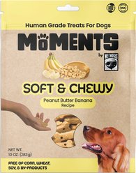 Wet Noses Moments Peanut Butter Banana Soft & Chewy Dog Treats, 10-oz bag