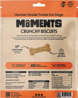 Show full view: Wet Noses Moments Pumpkin Crunchy Biscuits Dog Treats, 10-oz bag slide 3 of 6