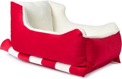 Sherry Kline Pet Collection Holiday Sleigh Washable Dog Bed, Red, Medium: 22 x 32 x 15-in