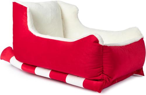 Show full view: Sherry Kline Pet Collection Holiday Sleigh Pillow Dog Bed, Red, Small: 24 x 15 x 11-in slide 2 of 6