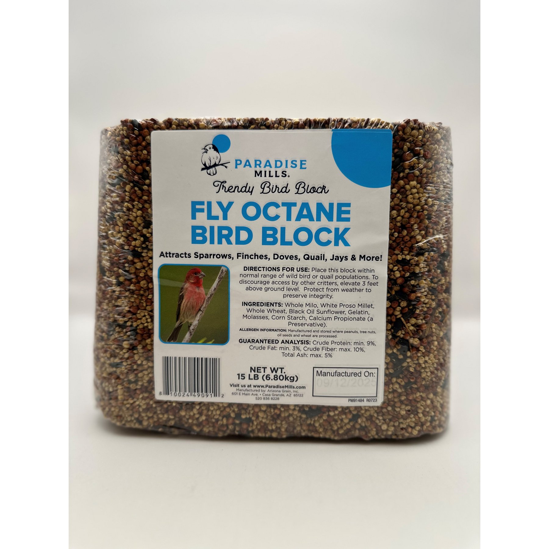 Paradise Mills Fly Octane Seed Blend Wild Bird Food, 15-lb block